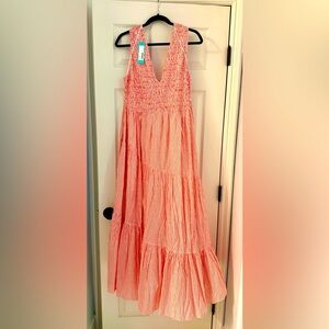 Free People Coral color maxi dress
